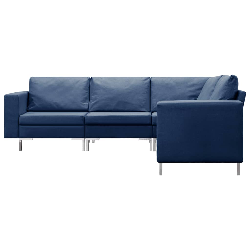 vidaXL 5 pcs conjunto de sofás tecido azul