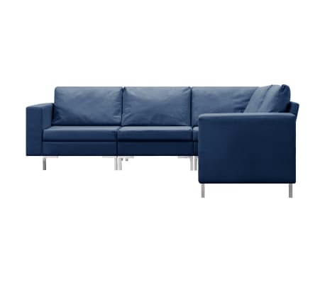 vidaXL 5 pcs conjunto de sofás tecido azul