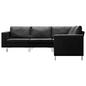 vidaXL Sofos komplektas, 5 dalių, juodos spalvos, audinys