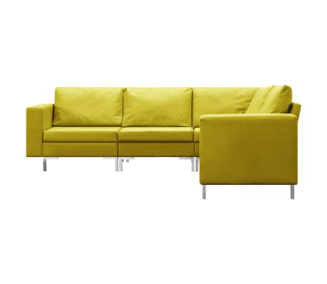 vidaXL 5-dijelni set sofa od tkanine žuti
