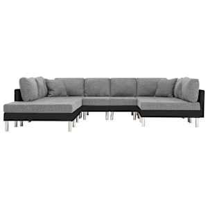 vidaXL Modulinė sofa, juodos spalvos, dirbtinė oda