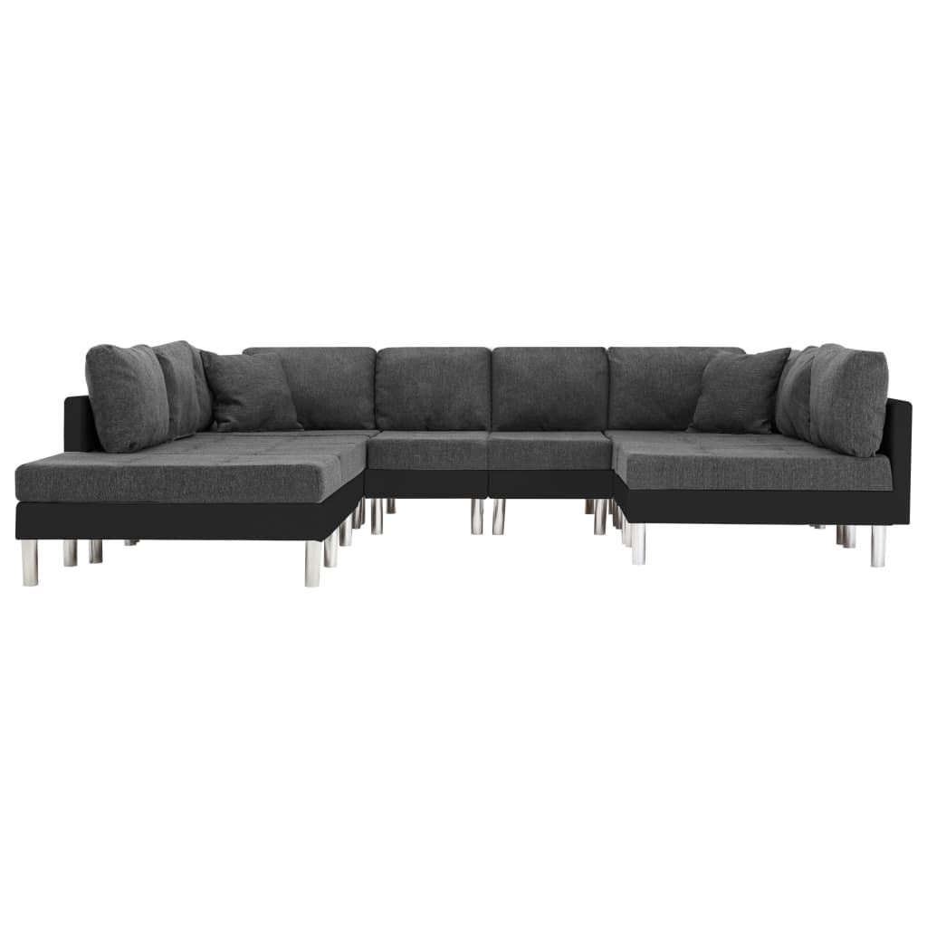 vidaXL Modularna sofa od umjetne kože crna