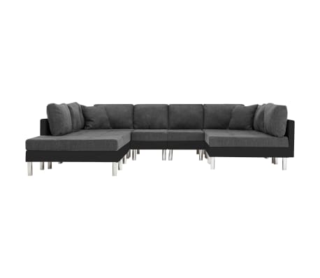 vidaXL Modularna sofa od umjetne kože crna