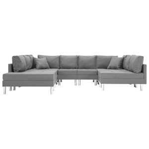 vidaXL Modulinė sofa, šviesiai pilkos spalvos, audinys