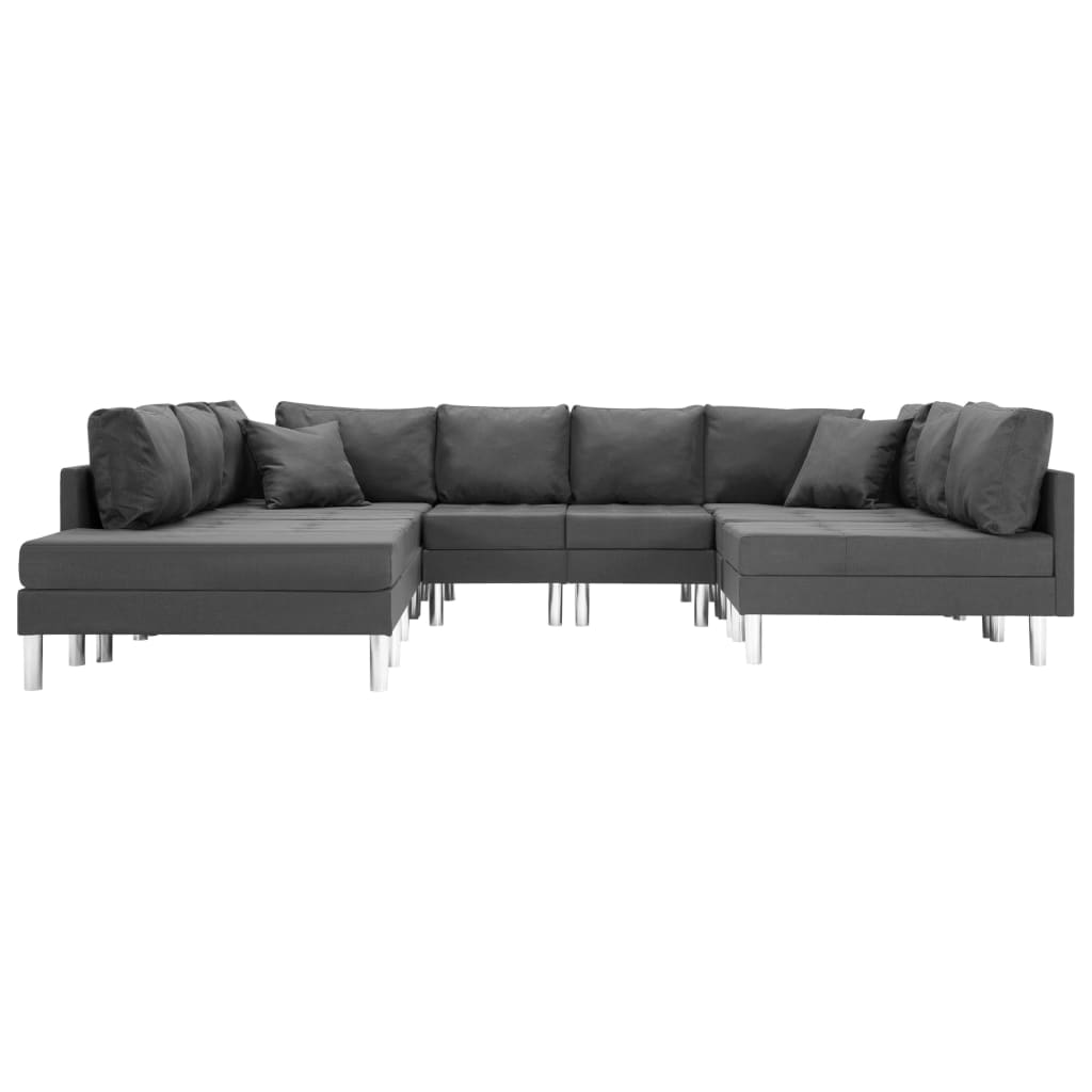 vidaXL Modulares Sofa Stoff Dunkelgrau