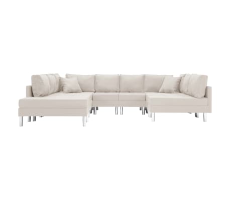 vidaXL Modulinė sofa, kreminės spalvos, audinys