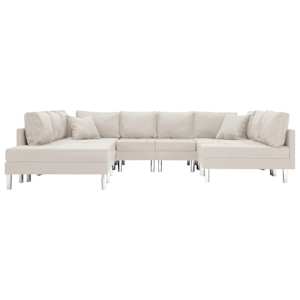 vidaXL Modulinė sofa, kreminės spalvos, audinys