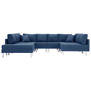 vidaXL Modulinė sofa, mėlynos spalvos, audinys
