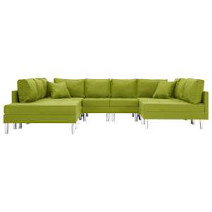 vidaXL Modulinė sofa, žalios spalvos, audinys