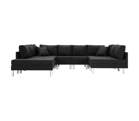 vidaXL Modulares Sofa Stoff Schwarz