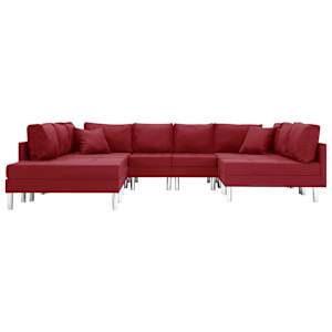vidaXL Modulinė sofa, raudonojo vyno spalvos, audinys