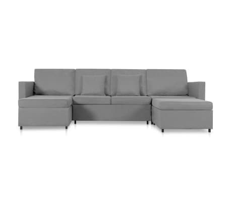 vidaXL 4-Seater Pull-out Sofa Bed Fabric Light Grey