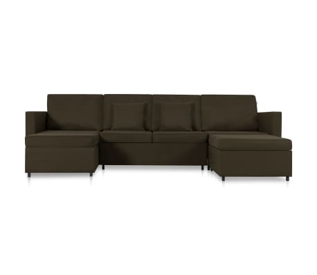 vidaXL 4-osobowa sofa rozkładana, obita tkaniną, kolor taupe