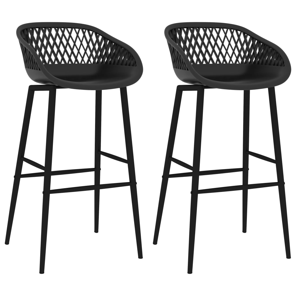 Bar Chairs 2 pcs Black