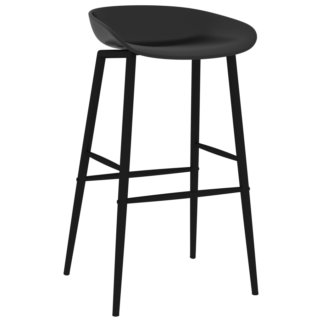 vidaXL Bar Chairs 2 pcs Black