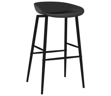 vidaXL Bar Chairs 2 pcs Black