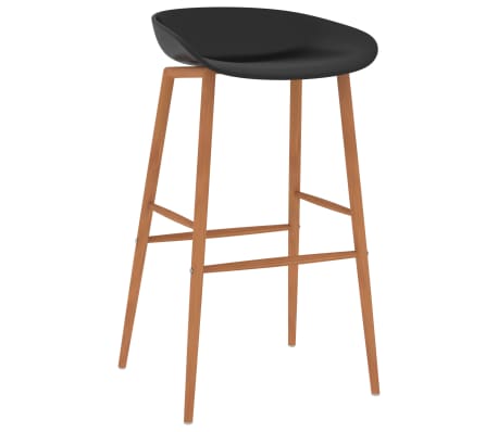 vidaXL Chaises de bar lot de 2 noir