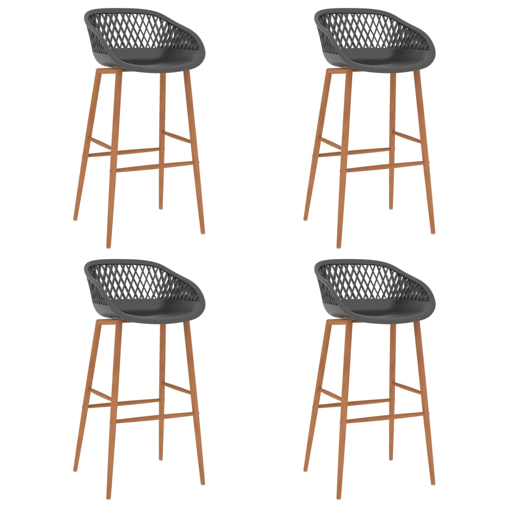 Bar Chairs 4 pcs Grey