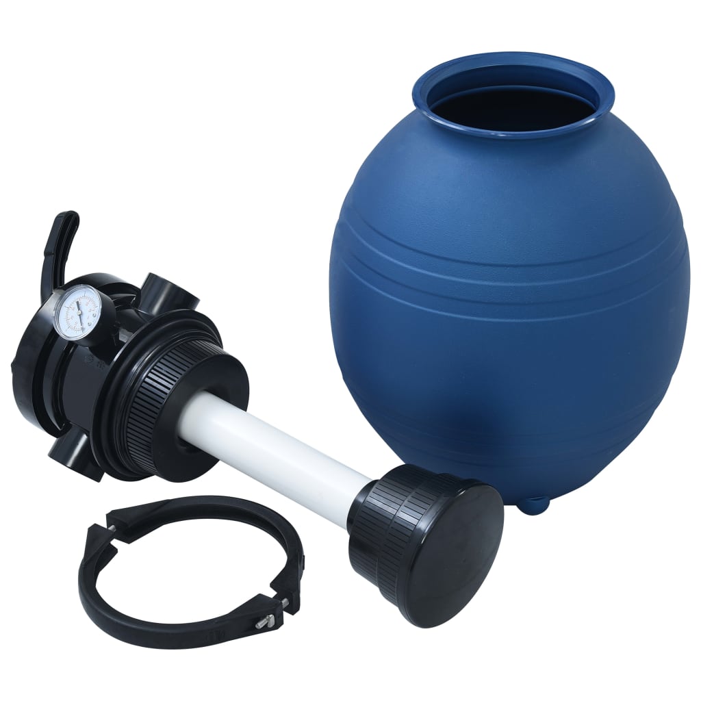Bazénová písková filtrace s 4polohovým ventilem modrá 300 mm