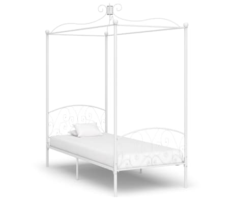 Vidaxl Himmelbett Gestell Weiss Metall 90 X 200 Cm Vidaxl De