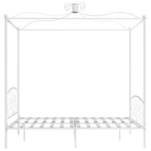 Rám postele s nebesy bílý kovový 160 x 200 cm - obrázek 4