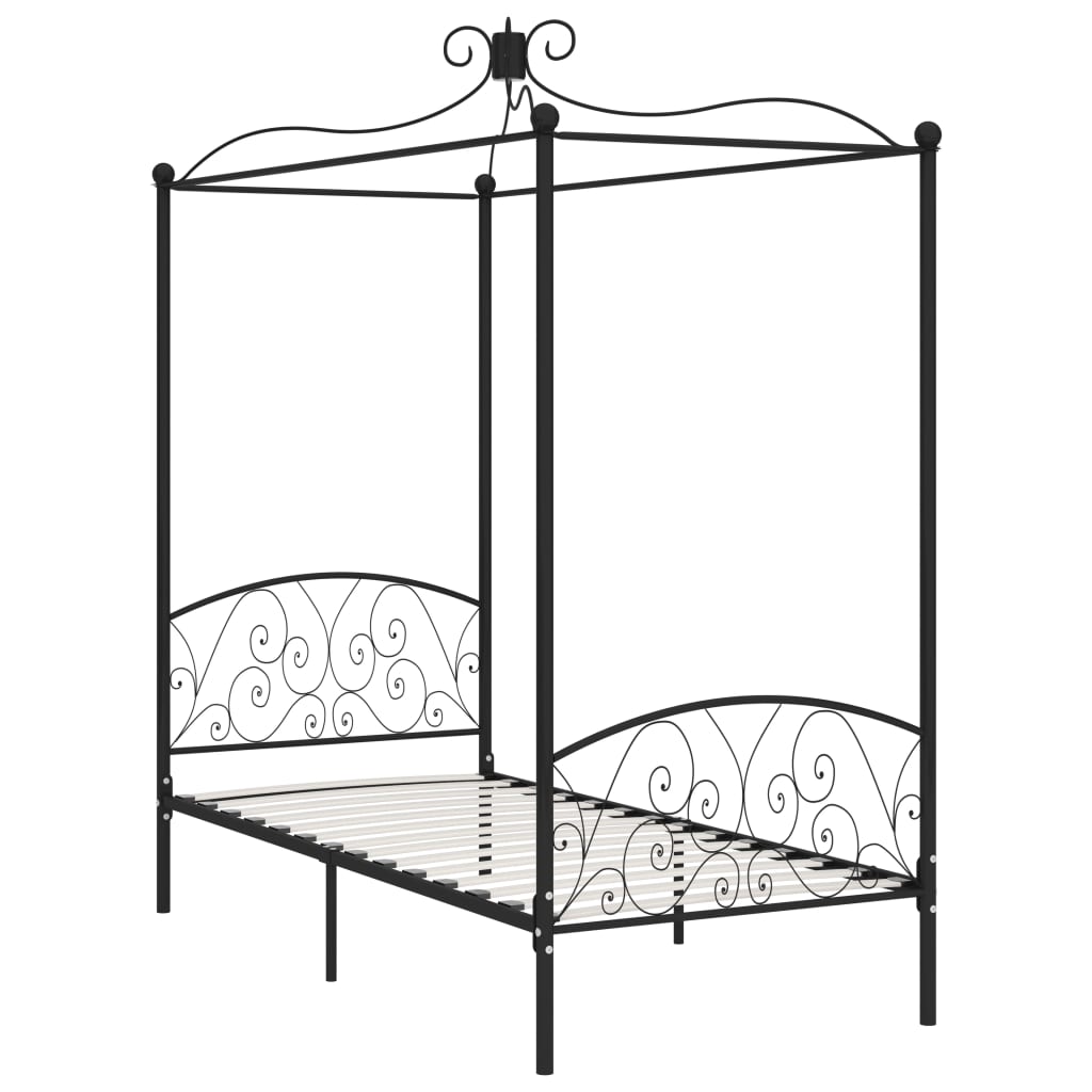 

vidaXL Hemelbedframe metaal zwart 90x200 cm