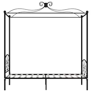 Rám postele s nebesy černý kovový 90 x 200 cm - obrázek 4