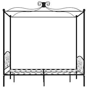 Rám postele s nebesy černý kovový 120 x 200 cm - obrázek 4