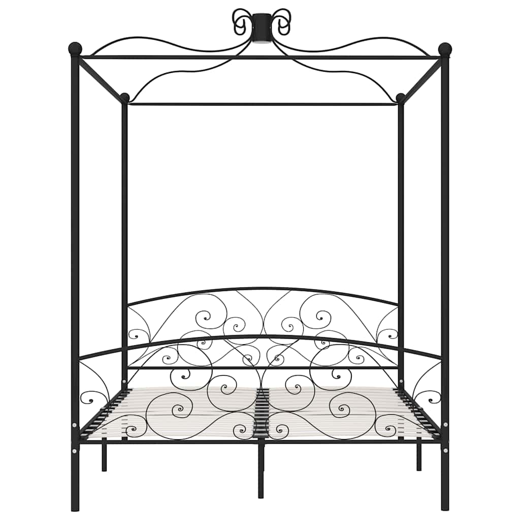 Thumbnail - vidaXL Himmelbett-Gestell Schwarz Metall 180 x 200 cm