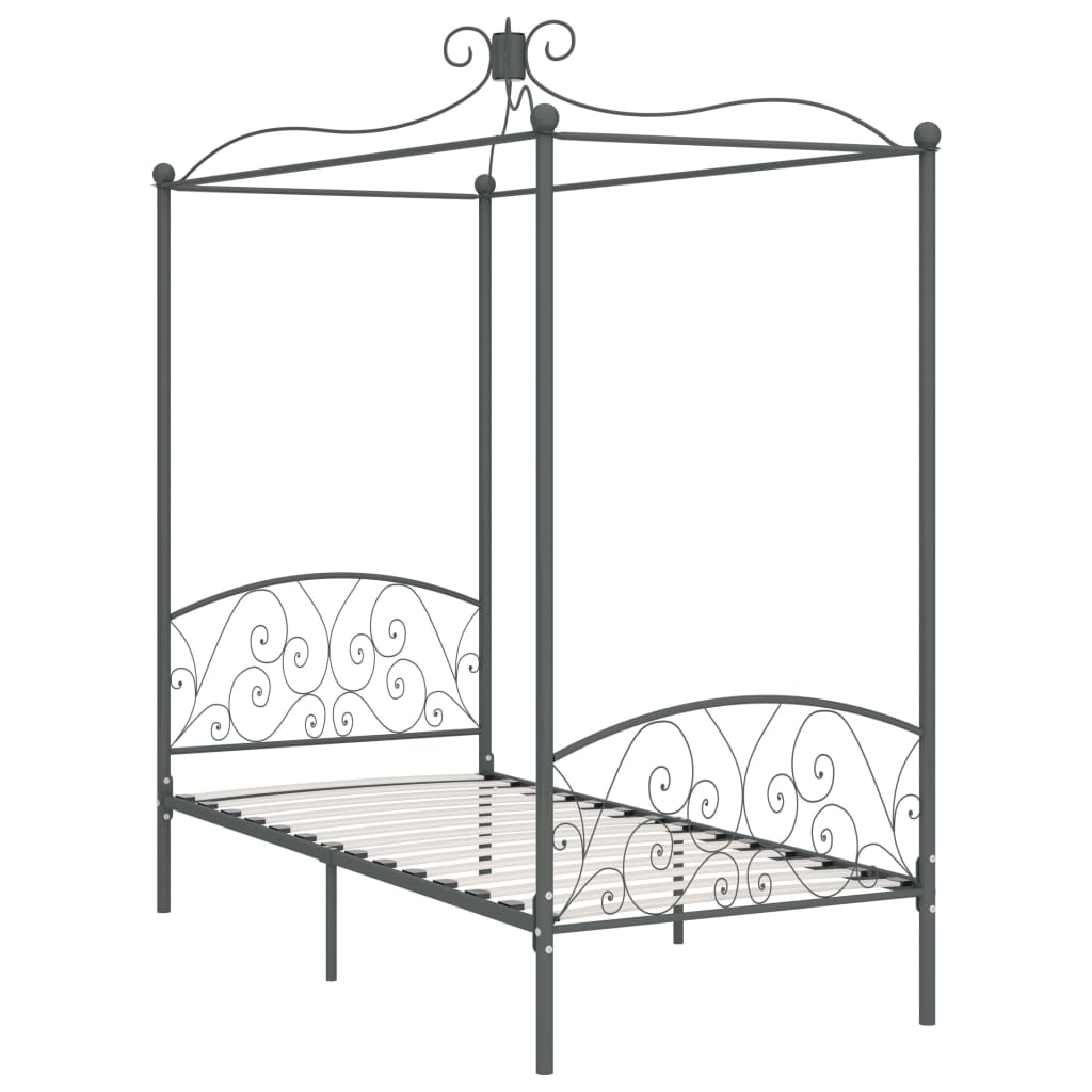 

vidaXL Hemelbedframe metaal grijs 100x200 cm