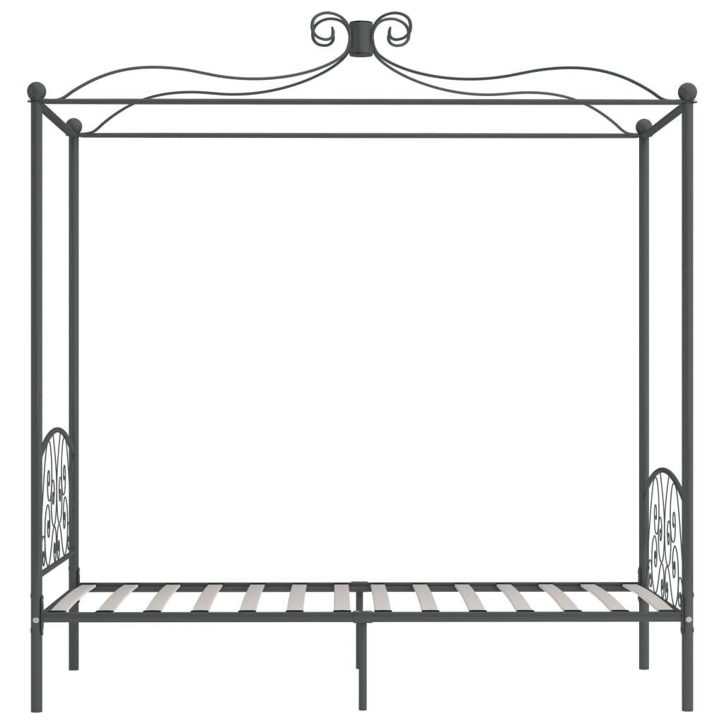 Letto A Baldacchino Grigio In Metallo 100x200 Cm VidaXL 13 width=274