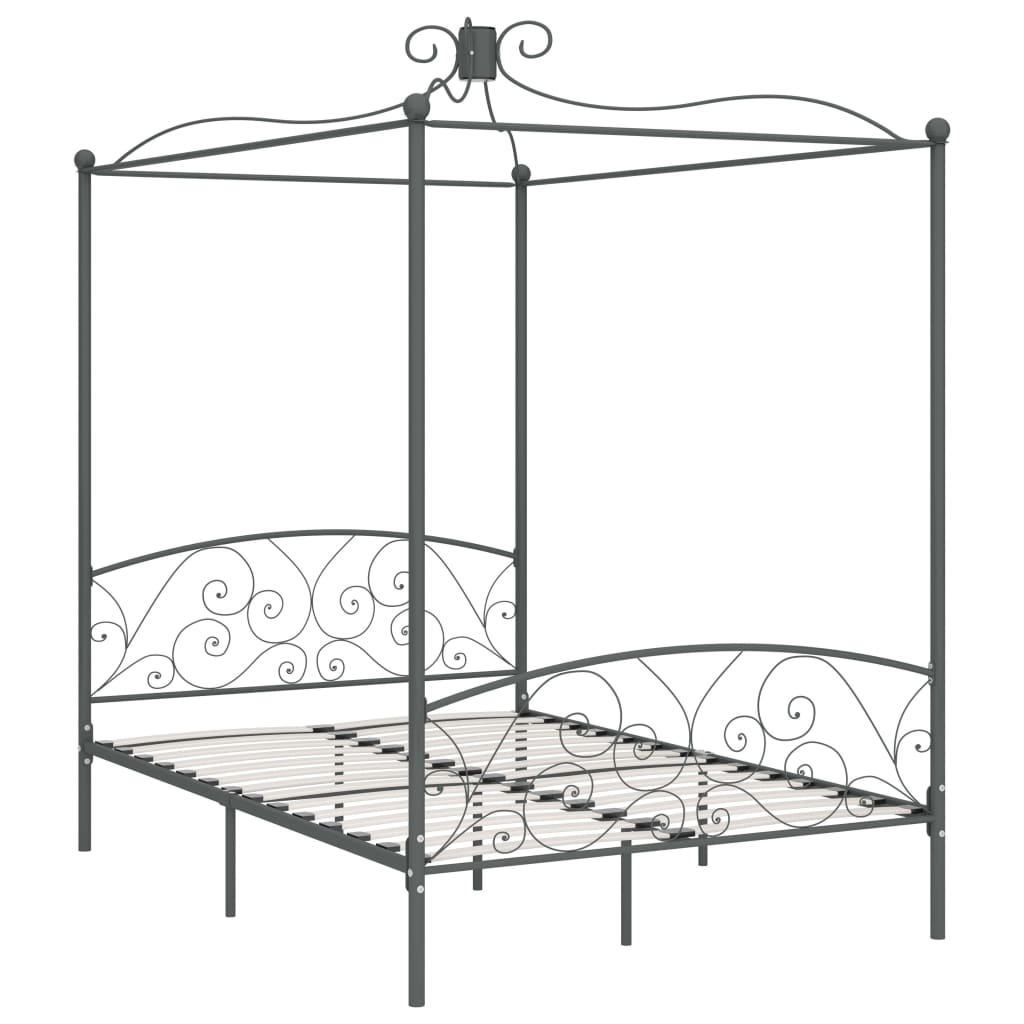 

vidaXL Hemelbedframe metaal grijs 120x200 cm