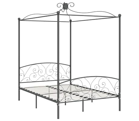 vidaXL Himmelsengeramme gr&aring; metall 120x200 cm