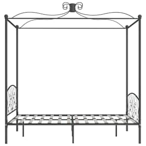 Rám postele s nebesy šedý kovový 120 x 200 cm - obrázek 4