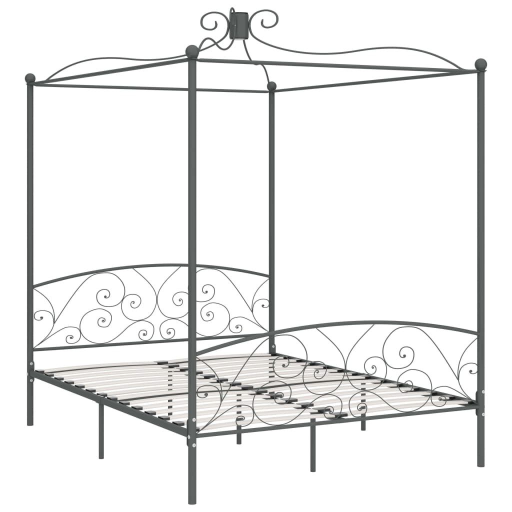 

vidaXL Hemelbedframe metaal grijs 180x200 cm