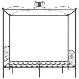 Rám postele s nebesy šedý kovový 180 x 200 cm - obrázek 4