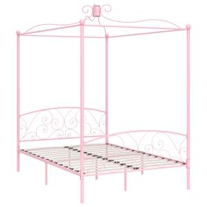 vidaXL Himmelsengeramme rosa metall 120x200 cm