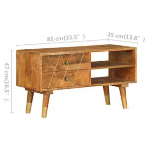 TV stolek 85 x 35 x 47 cm masivní mangovníkové dřevo - obrázek 8