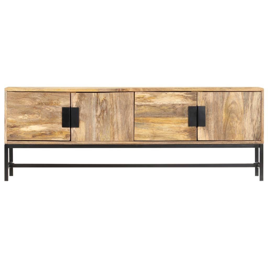 Szafka RTV drewno mango 140x30x50 brąz-czarn