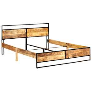 vidaXL Lovos rėmas, 140x200cm, neapdorotos mango medienos masyvas