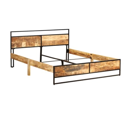 vidaXL Bed Frame Solid Rough Mango Wood 160x200 cm