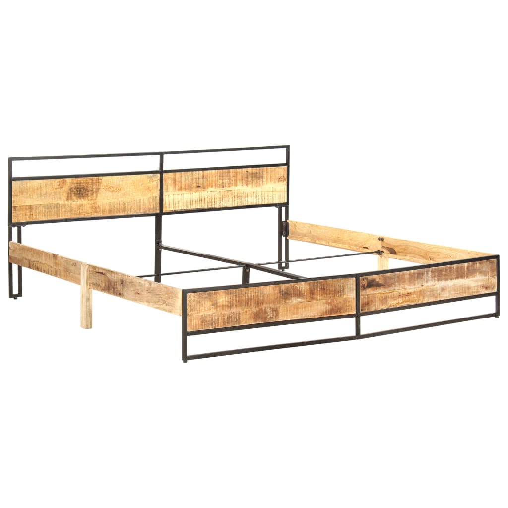 Рамка за легло, грубо мангово дърво масив, 200x200 cм