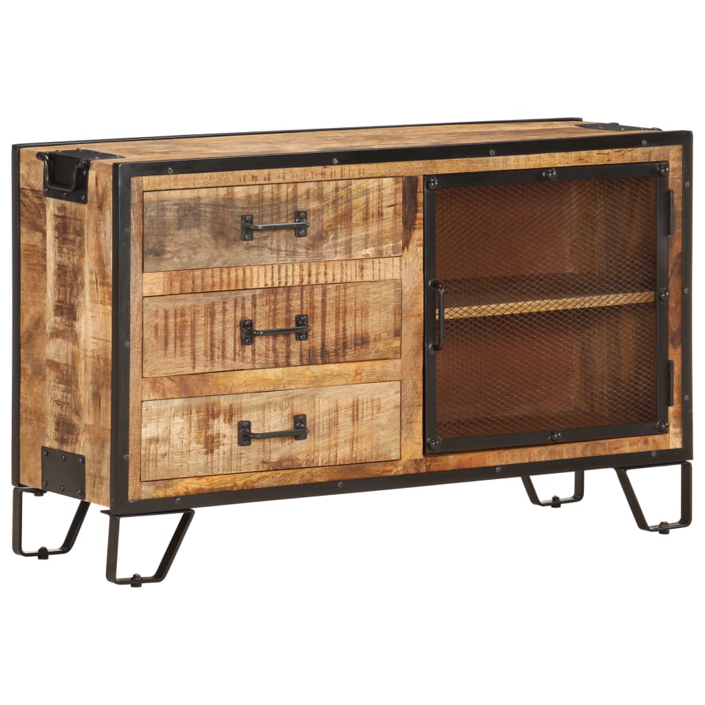 vidaXL Sideboard 100×31×60 cm Raues Mango-Massivholz