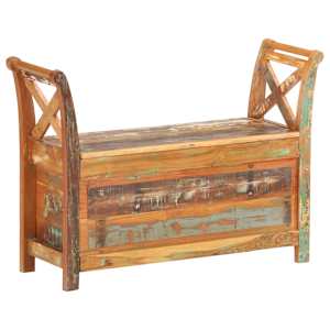 Lavice do předsíně 103 x 33 x 72 cm masivní recyklované dřevo - obrázek 1