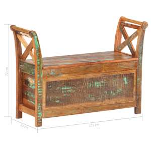 Lavice do předsíně 103 x 33 x 72 cm masivní recyklované dřevo - obrázek 7