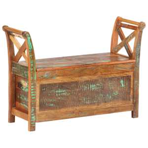Lavice do předsíně 103 x 33 x 72 cm masivní recyklované dřevo - obrázek 8