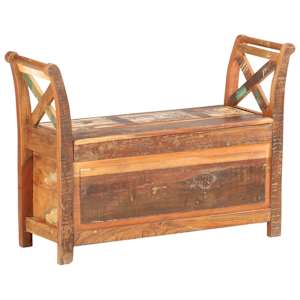Lavice do předsíně 103 x 33 x 72 cm masivní recyklované dřevo - obrázek 10