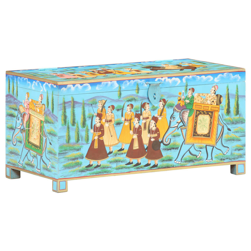 vidaXL Ladă de depozitare pictată, 80x40x40 cm, lemn masiv de mango