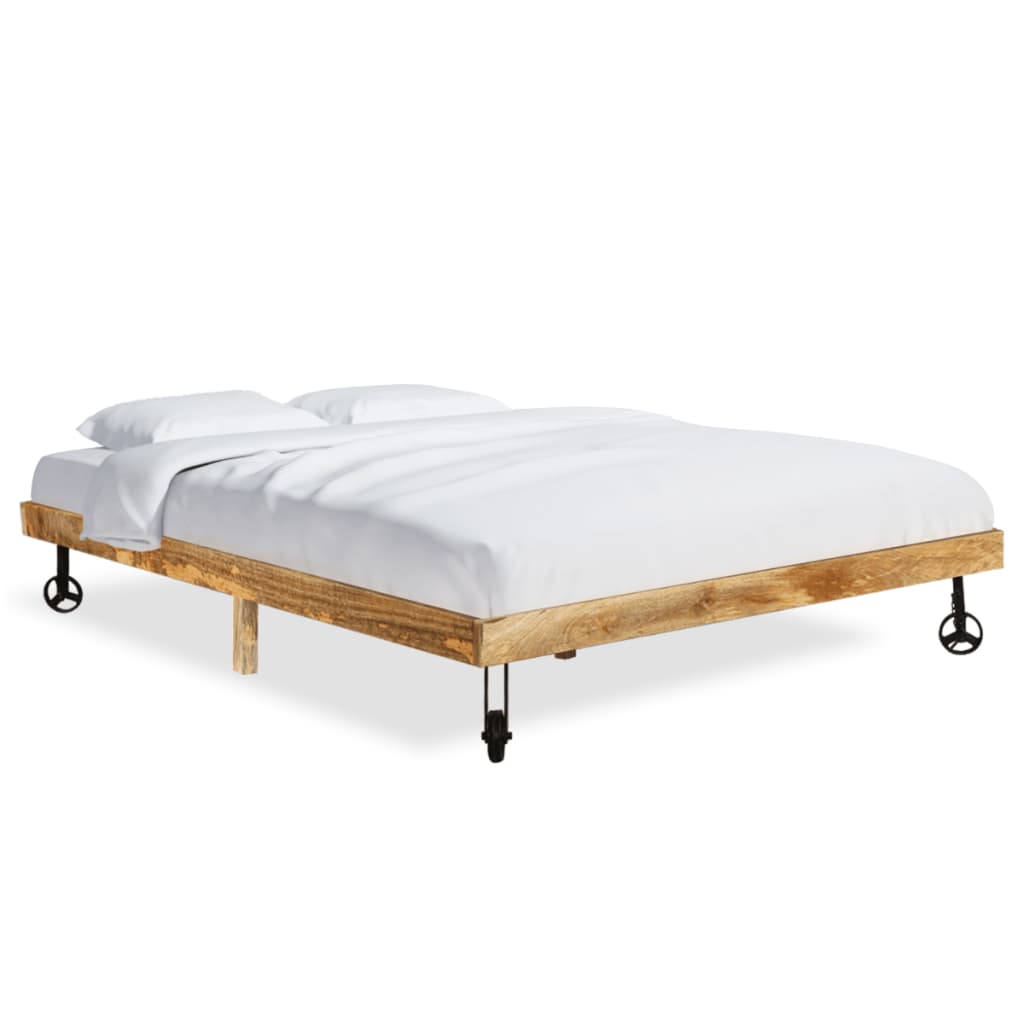  Bed Frame Mattress Foundation Bed Base Home Bedstead Solid Mango Wood vidaXL