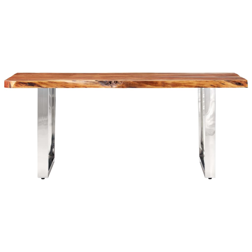 Dining Table with Live Edges Solid Acacia Wood 200 cm 6 cm – Home and .